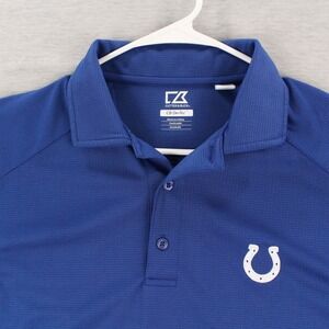 Indianapolis Colts Cutter & Buck Polo Shirt Mens Size S Blue Polyester DryTec